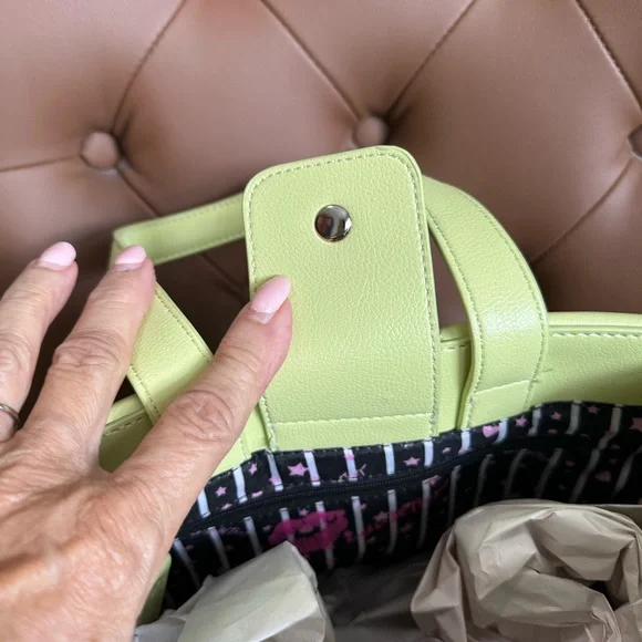 Betsey Johnson Lime Green Quilted Tote - Picture 3 of 3